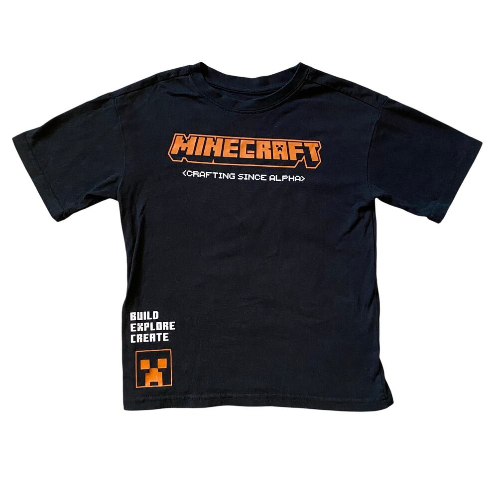 Minecraft Boys T-Shirt Size Small Black Gamer Tee